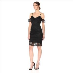 Black lace Guess cold shoulder dress